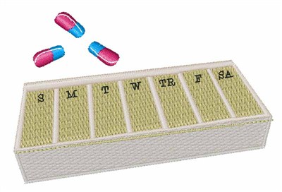 Pill Box Machine Embroidery Design