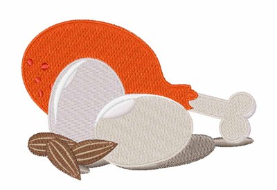 Chicken Eggs Almonds Machine Embroidery Design