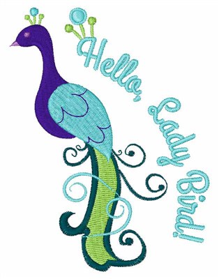 Hello, Peacock! Machine Embroidery Design