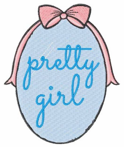Picture of Pretty Girl Wall Mirror Machine Embroidery Design