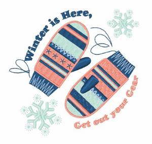 Picture of Winter Gear Mittens Machine Embroidery Design