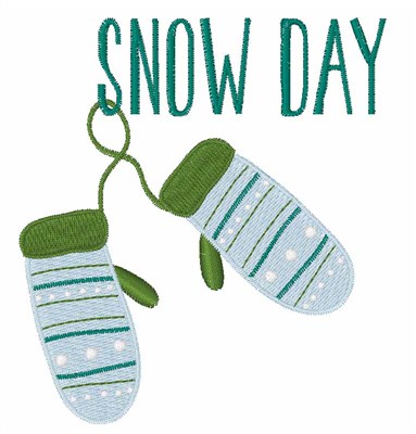 Snow Day Mittens Machine Embroidery Design
