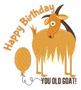Picture of Happy Birthday Goat Machine Embroidery Design