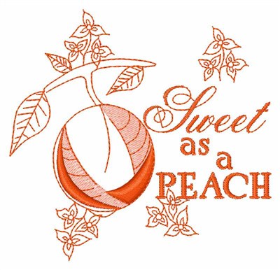 Sweet As A Peach Machine Embroidery Design