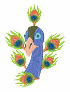 Picture of Peacock Head Machine Embroidery Design