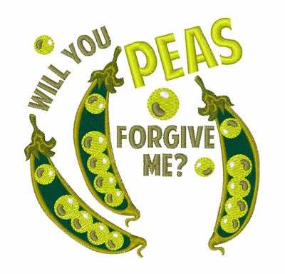 Peas Forgive Me Machine Embroidery Design