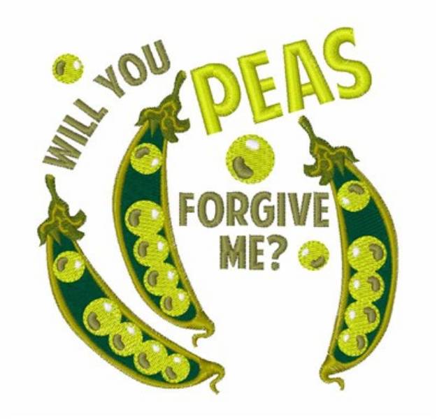 Picture of Peas Forgive Me Machine Embroidery Design