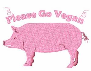 Picture of Please Go Vegan Machine Embroidery Design