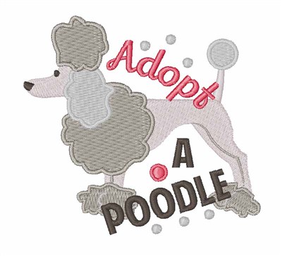 Adopt A Poodle Machine Embroidery Design