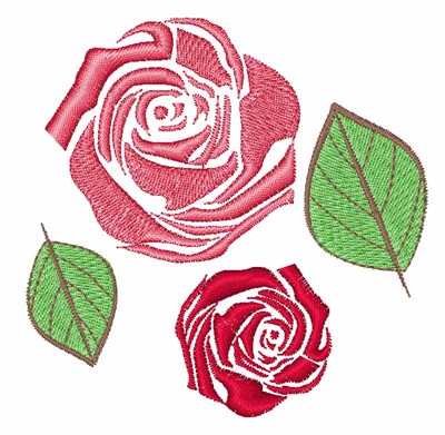 Red Roses Machine Embroidery Design