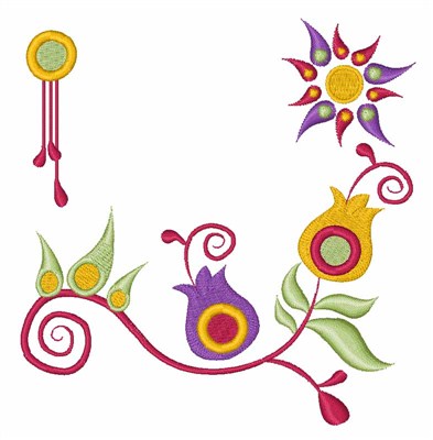 Swirl Flowers Machine Embroidery Design