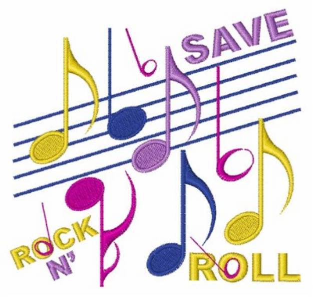 Picture of Save Rock N Roll Machine Embroidery Design