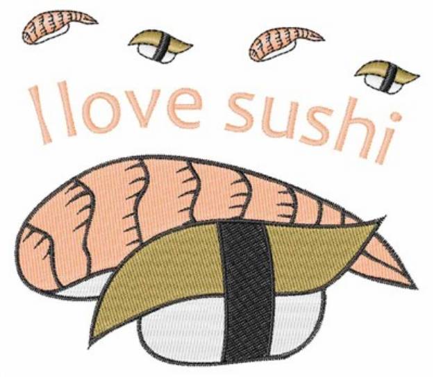 Picture of I Love Sushi Machine Embroidery Design