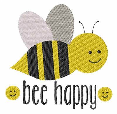 Bee Happy Machine Embroidery Design
