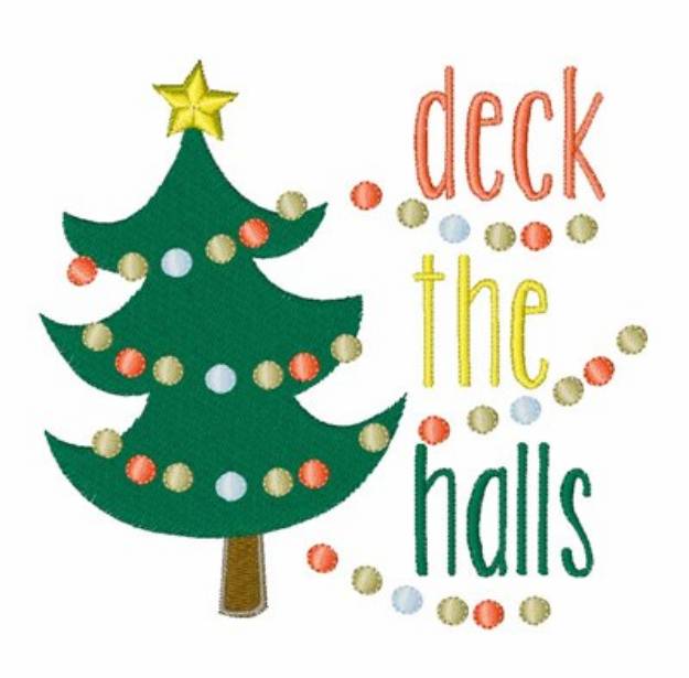 Picture of Deck The Halls Tree Machine Embroidery Design