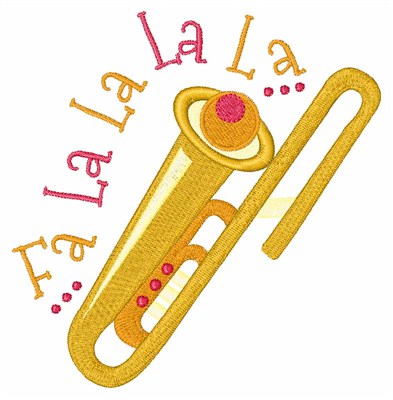 Fa La La La Saxophone Machine Embroidery Design
