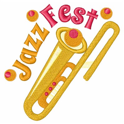 Jazz Fest Saxophone Machine Embroidery Design