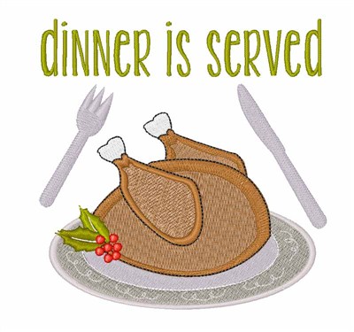 Dinner Is Served Machine Embroidery Design