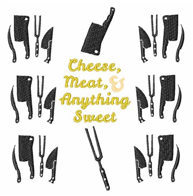 Cheese, Meat & More Machine Embroidery Design