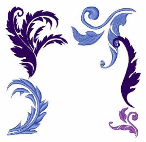 Picture of Feather Flourishes Machine Embroidery Design