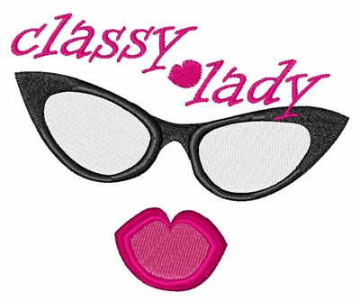 Classy Lady Lips Eyewear Machine Embroidery Design
