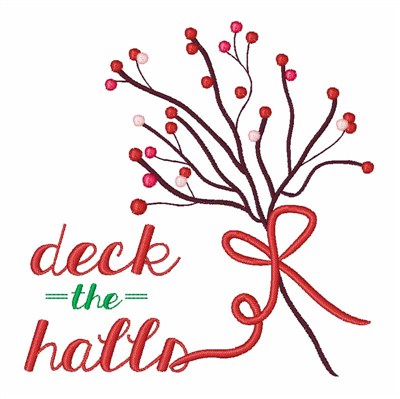 Deck The Halls Holly Machine Embroidery Design