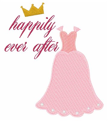 Happily Ever After Gown Machine Embroidery Design