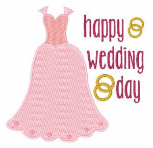 Picture of Happy Wedding Day Gown Machine Embroidery Design