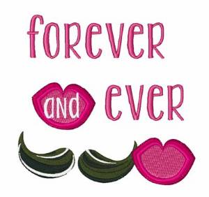 Picture of Forever & Ever Mustache Lips Machine Embroidery Design