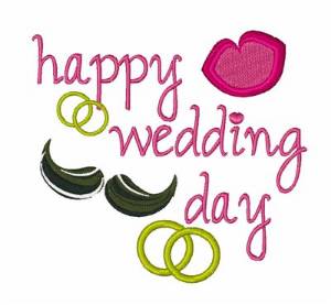 Picture of Happy Wedding Day Machine Embroidery Design