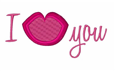 I Love You Lips Machine Embroidery Design