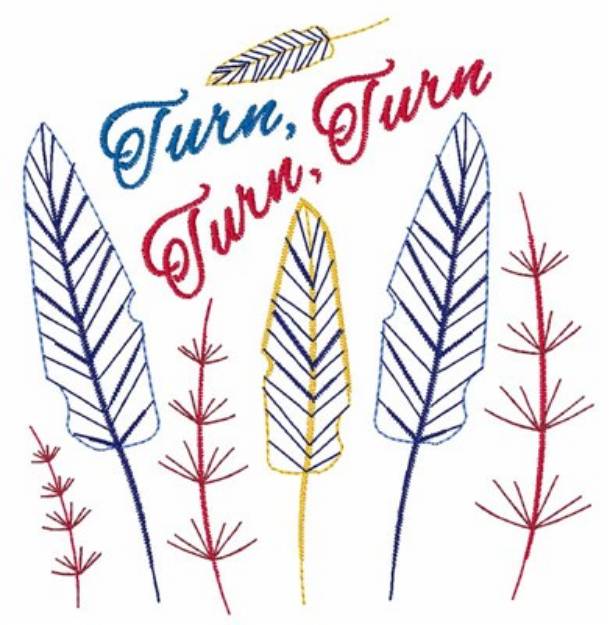 Picture of Turn, Turn, Turn Feathers Machine Embroidery Design