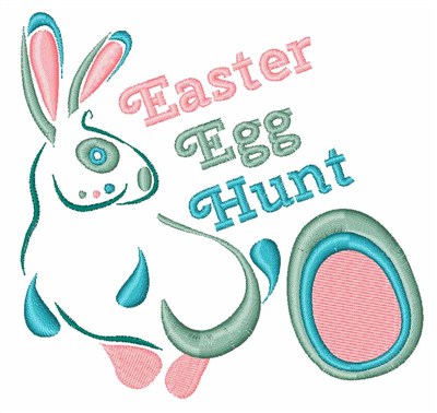 Easter Bunny Egg Hunt Machine Embroidery Design