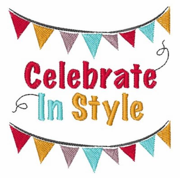 Picture of Celebrate In Style Banner Machine Embroidery Design