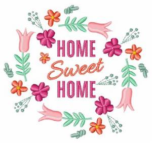Picture of Home Sweet Home Floral Machine Embroidery Design