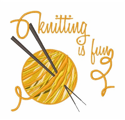 Knitting Is Fun Yarn Machine Embroidery Design