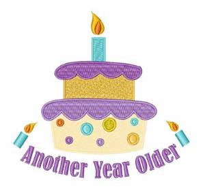 Picture of Another Year Older Cake Machine Embroidery Design