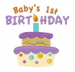 Picture of Babys 1st Birthday Cake Machine Embroidery Design