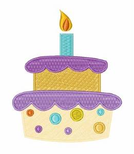 Picture of Happy Birthday Cake Machine Embroidery Design