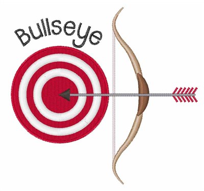 Bullseye Bow Arrow Machine Embroidery Design