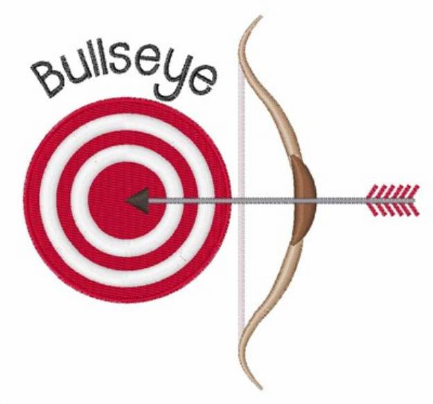 Picture of Bullseye Bow Arrow Machine Embroidery Design
