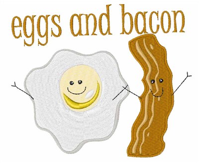 Eggs And Bacon Machine Embroidery Design