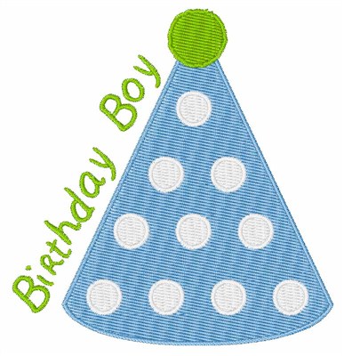 Birthday Boy Party Hat Machine Embroidery Design