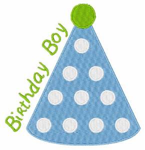 Picture of Birthday Boy Party Hat Machine Embroidery Design