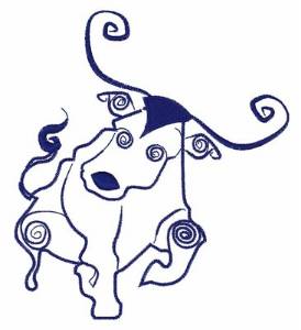 Picture of Swirl Bull Machine Embroidery Design