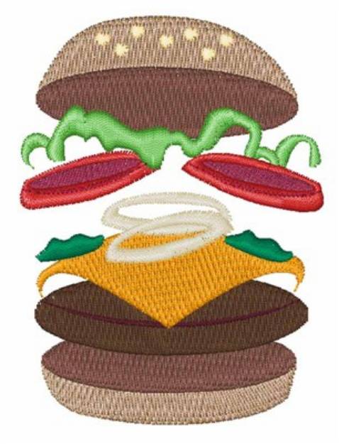 Picture of Cheese Burger Machine Embroidery Design
