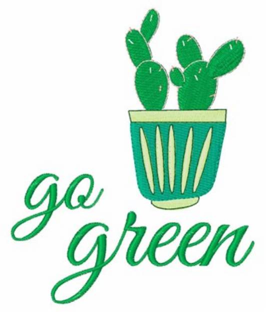 Picture of Go Green Cactus Machine Embroidery Design