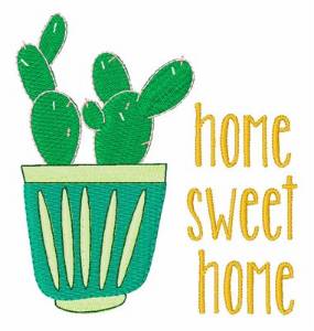 Picture of Home Sweet Home Cactus Machine Embroidery Design