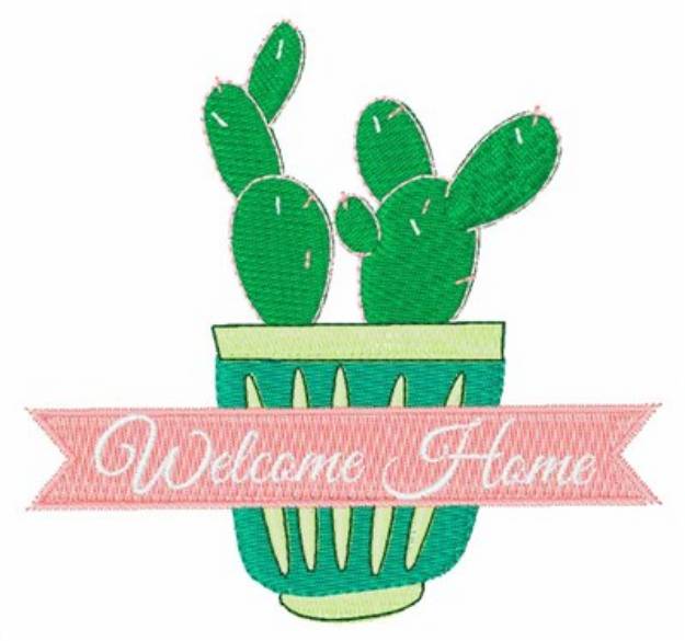 Picture of Welcome Home Cactus Machine Embroidery Design