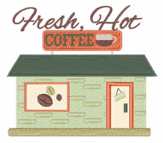 Picture of Fresh, Hot Coffee Machine Embroidery Design